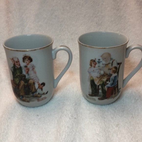 Norman Rockwell pair of coffee mugs toymaker - Picture 1 of 7